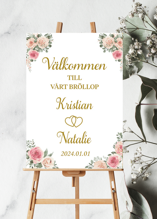 Välkomstskylt för bröllop - Designa själv